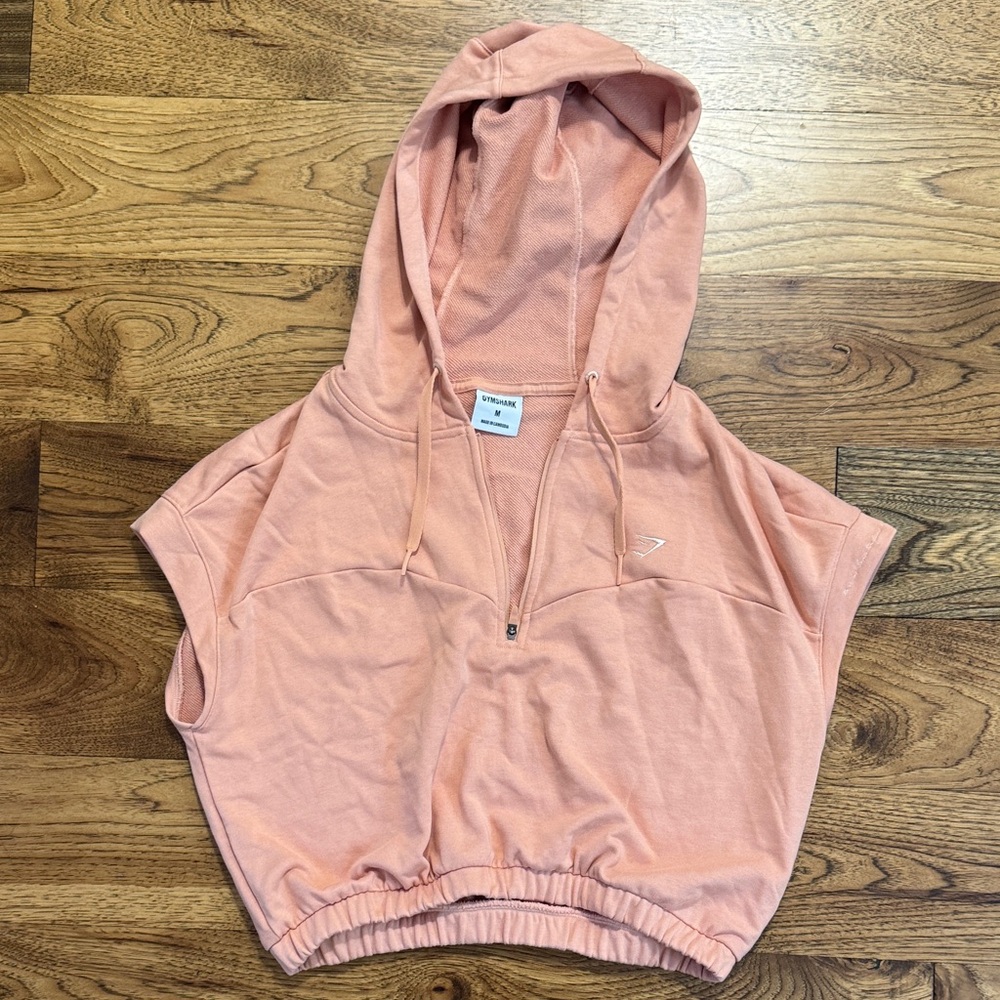 Gymshark x Whitney Simmons Peach Hoodie Sleeveless Sweatshirt